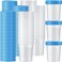 Geiserailie 200 Pcs Disposable Specimen Cup Urine Pee Cups for Testing 4oz Specimen Container with Leak Proof Screw on Lids for Safe Urinalysis Pee Stool Sample Collection Analysis Blue
