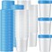 Geiserailie 200 Pcs Disposable Specimen Cup Urine Pee Cups for Testing 4oz Specimen Container with Leak Proof Screw on Lids for Safe Urinalysis Pee Stool Sample Collection Analysis Blue