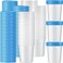 Geiserailie 100 Pcs Disposable Specimen Cup Urine Pee Cups for Testing 4oz Specimen Container with Leak Proof Screw on Lids for Safe Urinalysis Pee Stool Sample Collection Analysis Blue