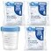 Vakly Sterile Specimen Cups 4 oz 3 Count Urine Collection Cups Individually Bagged with Lids LeakProof ScrewOn Covers for Safe Sample Testing