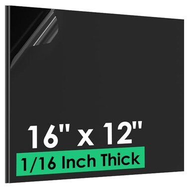 CREGEAR ABS Plastic Sheet 116 x 16 x 12 2 Pack Black Rigid Thermoplastic Board for Crafts DIY Projects DualSurface Textured Smooth