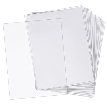 AHANDMAKER 20 Pcs Clear PVC Flexible Plastic Board Sheet 825 x 1175 inch Clear Plastic Sheet with Protective Paper for Craft DIY Models Stencils Picture Frames Display Projects