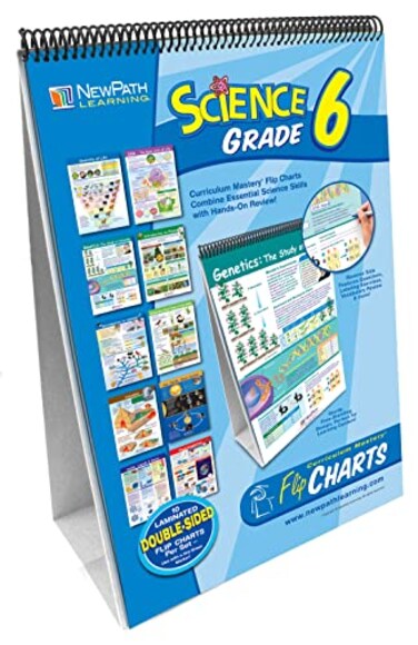 NewPath Learning 10 Piece Science Curriculum Mastery Flip Chart Set Grade 6