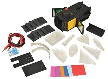 EISCO Deluxe Optics Kit Mirrored LightRay Box 29 Optical Components Includes Manual with 18 Activities