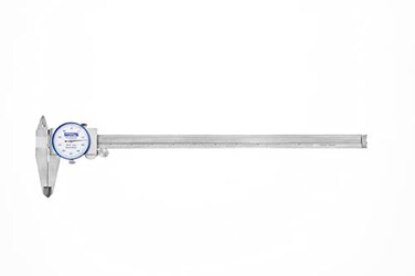 Fowler 520087120 Premium Dial Caliper with 012 Measuring Range Dial Caliper with Knurled Lock 0002 Accuracy Case Included Solid Stainless Steel