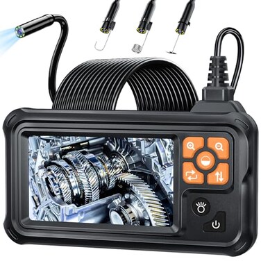 SKYBASIC Industrial Endoscope Borescope Camera with Light 43 HD Digital Handheld Waterproof Sewer Tools Snake Inspection Camera with 8 LED Lights 165FT SemiRigid Cable Gadgets for Men