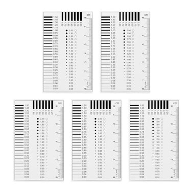 HARFINGTON 5pcs High Precision SEC Size Estimation Chart 8cm 05mm Transparency Flaw Detection Film Ruler for Diameter and Line Width Defects Measuring
