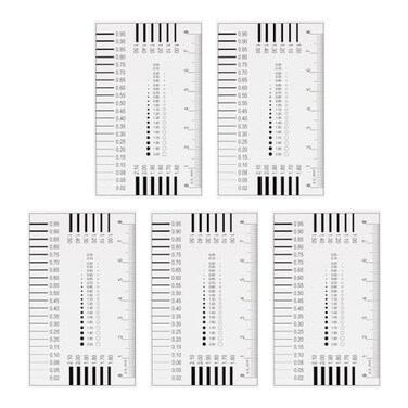 HARFINGTON 5pcs High Precision SEC Size Estimation Chart 8cm Transparency Flaw Detection Film Ruler for Diameter and Line Width Defects Measuring
