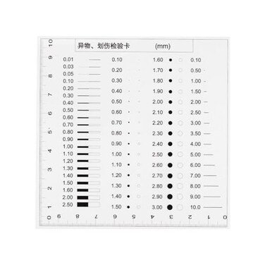 HARFINGTON High Precision SEC Size Estimation Chart 10x10cm Transparency Flaw Detection Film Ruler for Diameter and Line Width Defects Measuring