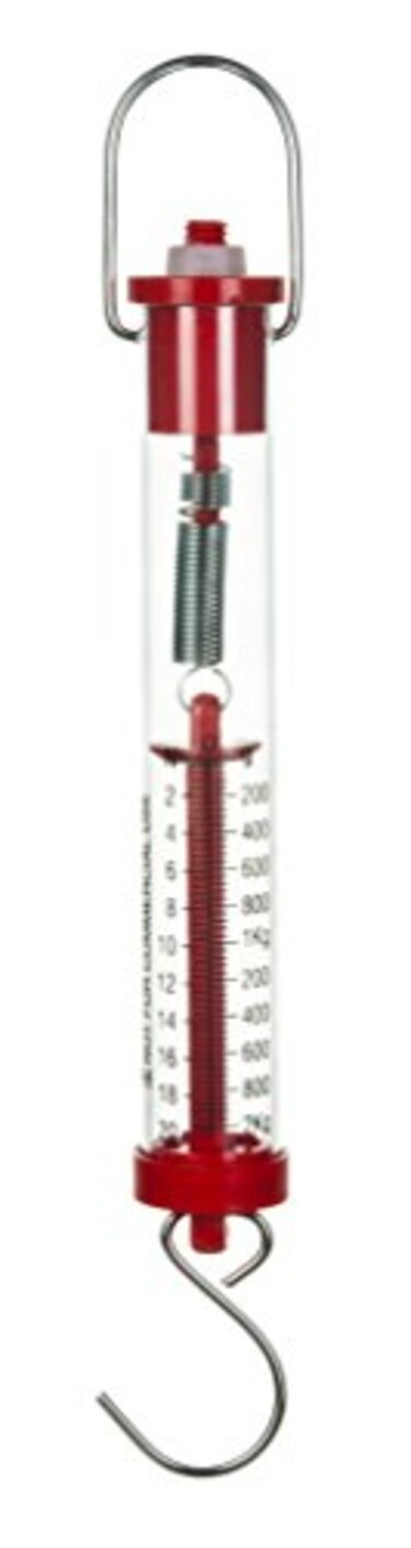 EISCO Eisco Labs Acrylic Tubular Spring Scale Dynamometer 20N2kg Capacity Pull Scale Force Meter