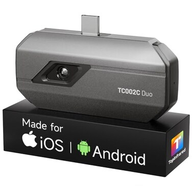 TOPDON TC002C Duo Thermal Camera Compatible with Any USBC iPhone iPad Android Device 512 x 384 Super Resolution 256 x 192 IR Resolution Thermal Imager 4F1022F Temp Range Grey