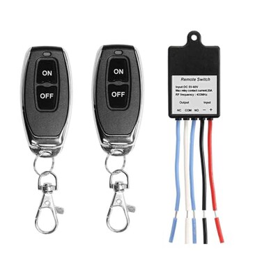 QIACHIP Mini Wireless Remote Control Switch DC 6V 12V 24V 48V 60V 1CH Channel RF Relay Switch Receiver Transmitter for LED Light Car Battery Gate Entry