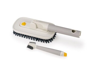 Joseph Joseph CleanTech Household Cleaning 2Piece Set for Bathroom Kitchen Includes 2in1 Tile Scrubber with Grout Brush and 3in1 Detail Brush with Nylon Scraper Tip