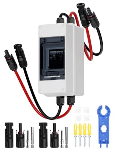 DIHOOL DC 1000V Circuit Breaker Non Polarized 30 Amp 2 Pole AC DC Disconnect Switch Box Outdoor Battery Cutoff Isolator PV Array MCB