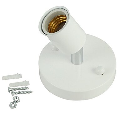 TIANFAN E26 180 Degree Modern Adjustable Ceiling Lamp Wall Mounted Light Bulb Holder Socket White