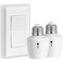 SURAIELEC Remote Control Light Socket Wall Mount Switch E26 E27 Lamp Socket No Wiring 100FT Range Wireless Light Switch for Lamps Pull Chain Light Fixture 1 Remote2 Sockets Shorter Version