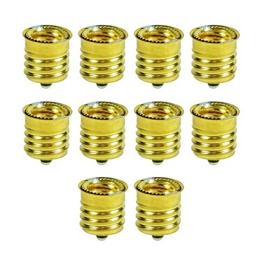 KOR Pack of 10 Intermediate Base E17 to Candelabra Base E12 Socket Reducer Adapter