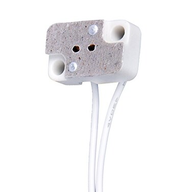 VOBRAMY 6 Pack G4 GX53 Lamp Holder Rectangular Porcelain Socket for MR16 MR11 LED CFL Halogen Bulbs with 6 Leads