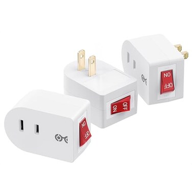 Cable Matters 3Pack 2 Prong Outlet Switch ON Off Plugin Switch for Outlet White