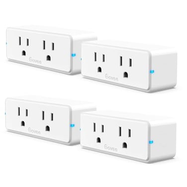 Govee Dual Smart Plug 4 Pack 15A WiFi Bluetooth Outlet Work with Alexa and Google Assistant 2in1 Compact Design Home App Control Remotely with No Hub Required Timer FCC and ETL Certified