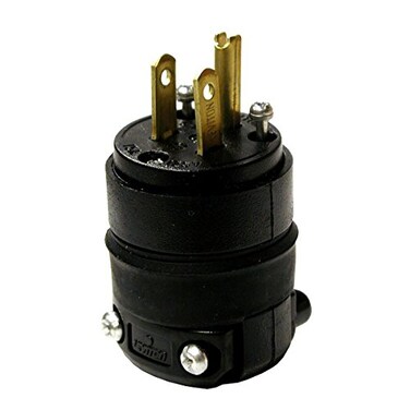 Leviton 515PR 15 Amp Rubber Plug Grounded 125 Volt 10Pack Black