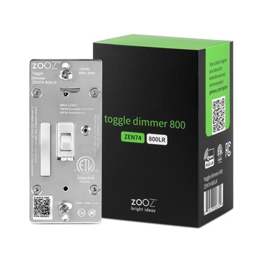 ZOOZ Zooz 800 Series ZWave Long Range Toggle Dimmer ZEN74 White Direct 3Way No AddOn Switch Needed ZWave Hub Required