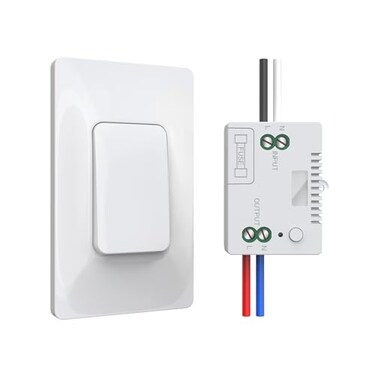 Thinkbee SelfPowered Wireless Light Switch and Receiver Kit Up to 600ft Kinetic Remote Control Wall Switch for Lights LED Lamps Ceiling Lighting Fixture Fans No Battery No WiFi Needed