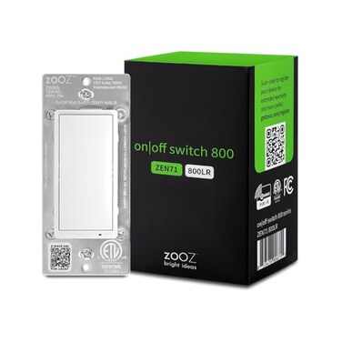 ZOOZ Zooz 800 Series ZWave Long Range OnOff Switch ZEN71 800LR White Direct 3Way No AddOn Switch Needed ZWave Hub Required