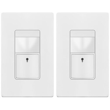 TOPGREENER Motion Sensor Switch PIR Sensor with Ambient Light Level Ground Wire Required Occupancy Vacancy Modes Single Pole TDOS5JMW2PCS White
