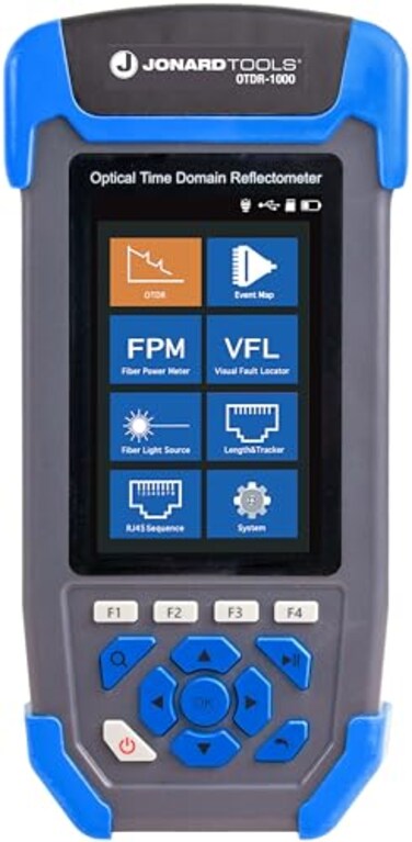 Jonard Tools OTDR1000 MultiFunction OTDR with OTDR Event Map Power Meter Light Source VFL Network Cable Tester and More Black