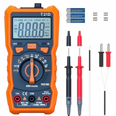 DEASOMIYE AutoRanging Digital Multimeter TRMS 6000 Counts AC DC Voltmeter Ohm Volt Amp Meter Electrical Multimeter Tester with NCV Measure Capacitance Current Resistance Temp Continuity Diode Duty Cyc