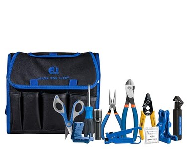 Jonard Tools TK120 Fiber Prep Kit 12 Piece Fiber Optic Cable Access and Termination Tools Set with Stripping Ringing and Cutting Tools