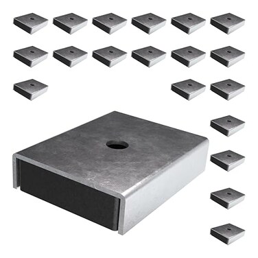 Master Magnetics Ceramic Latch Magnet Assemblies Rectangular with Center Hole Zinc Plated 1 Length 0875 Width 025 Height 7 Pound Pull Silver Pack of 20 CA403CNX20
