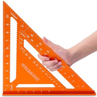 Matework Carpenter Square 12 Inch Rafter Square for Angle Drawing Measuring Ruler Framing Square Tool Aluminum for Woodworking Carpentry