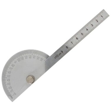Utoolmart Stainless Steel Protractor 180 Degrees Round Head Angle Finder with 10cm 39inch Adjustable Arm for Woodworking Drawing