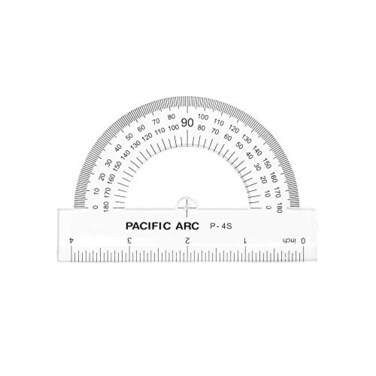 Pacific Arc s 4 Inch Plastic Protractor Clear Ruler