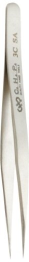 Hakko CHP 3CSA Stainless Steel NonMagnetic Precision Tweezers with Very Fine Point Tips for Microelectronics Applications 414 Length