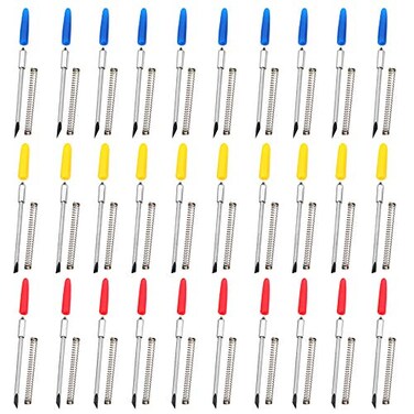 AFUNTA 30 pcs 3045 60 Degree Carving Knife Vinyl Cutter Plotter Cutting Blades for CB09 CB09U Graphtec Blue Yellow Red