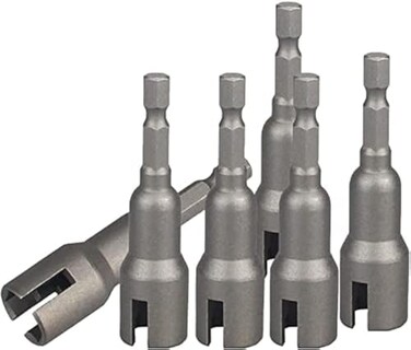 Bestgle 6 Pcs Wing Nut Drill Bit Set Hurricane Wingnut Driver Power Wing Nut Driver Socket Wrenches Tool Set 14 Inch Hex Shank Steel Drills Bits for Panel Nuts Screws Eye C Hook Bolt QHanger