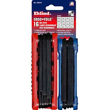 Eklind Tool EKLIND 25016 ErgoFold Foldup Hex Key allen wrench Combo Inch MM 2 sets 16pc