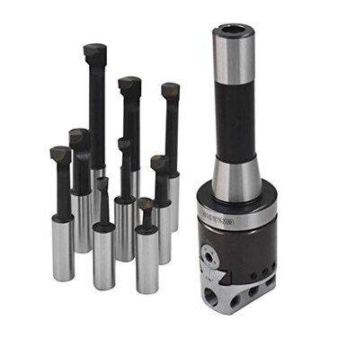 WFLNHB 2 Inch Boring Head R8 Shank 9pcs 12 Inch Carbide Boring Bar Set milling Machine Boring Head Set