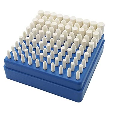 Luo ke 100 Pcs Wool Polishing Bits 18 Inch Shank Compressed Wool Felt Polishing Bits Buffing Kits for Dremel Rotary Tool