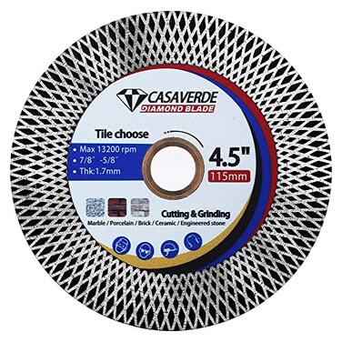 Casaverde 45 Super Tile Blade Diamond Cutting Blade for Cutting and Grinding Granite Marble Porcelain Tile