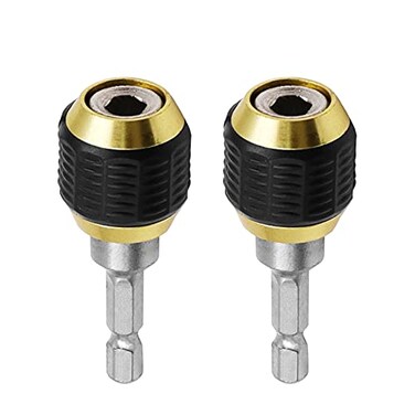 Saipe 2 Pcs 14 Inch Hex Shank Drill Bit Extension Screwdriver Bit Holder Extension Rod SelfLocking Drill Bit Holder Quick Release Chuck Adapter Connector Power Drill Tool 60mm Length
