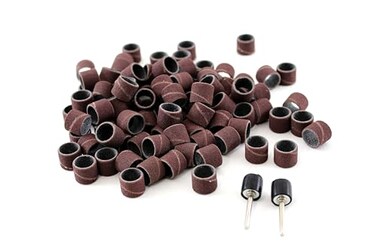 TMAX 100 pc 12 Inch Sand Drum Grit 60 Coarse with 2 pc 18 Inch Mandrel for Dremel Rotary Tools