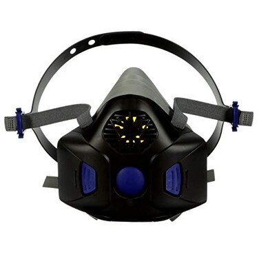3M Reusable Respirator Secure Click Half Face Respirator with Speaking Diaphragm and Push Button Seal Check HF802SD Sweeping Sanding Grinding Sawing Dust Medium