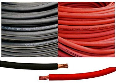 WindyNation WINDYNATION 6 Gauge 6 AWG 25 Feet Black 25 Feet Red Welding Battery Pure Copper Flexible Cable Wire Car Inverter RV Solar