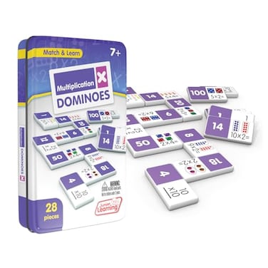 Junior Learning Multiplication Dominoes Game Set 28 Pieces Ages 79 Math Skills Grade 23