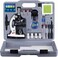 AmScope 120X1200X 52pcs Beginner Microscope STEM Kit with Metal Body Microscope Plastic Slides LED Light and Carrying Box M30ABSKT2WWhite