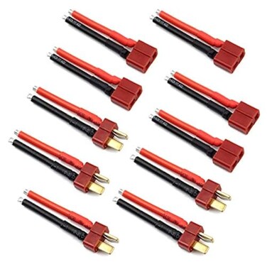 elechawk 5 Pairs T Plug Connector Female and Male Deans with 14AWG Silicon Wire for RC Lipo Battery Cable Drone